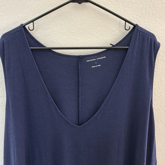 Universal Standard Pima Cotton Modal Navy Blue Tank V Neck Top L 22 Plus Size - Picture 3 of 9